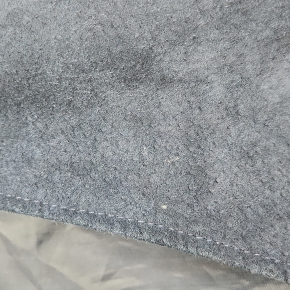 Navy Blue Suede Vest with Silver Buttons Men's - Picture 5 of 6